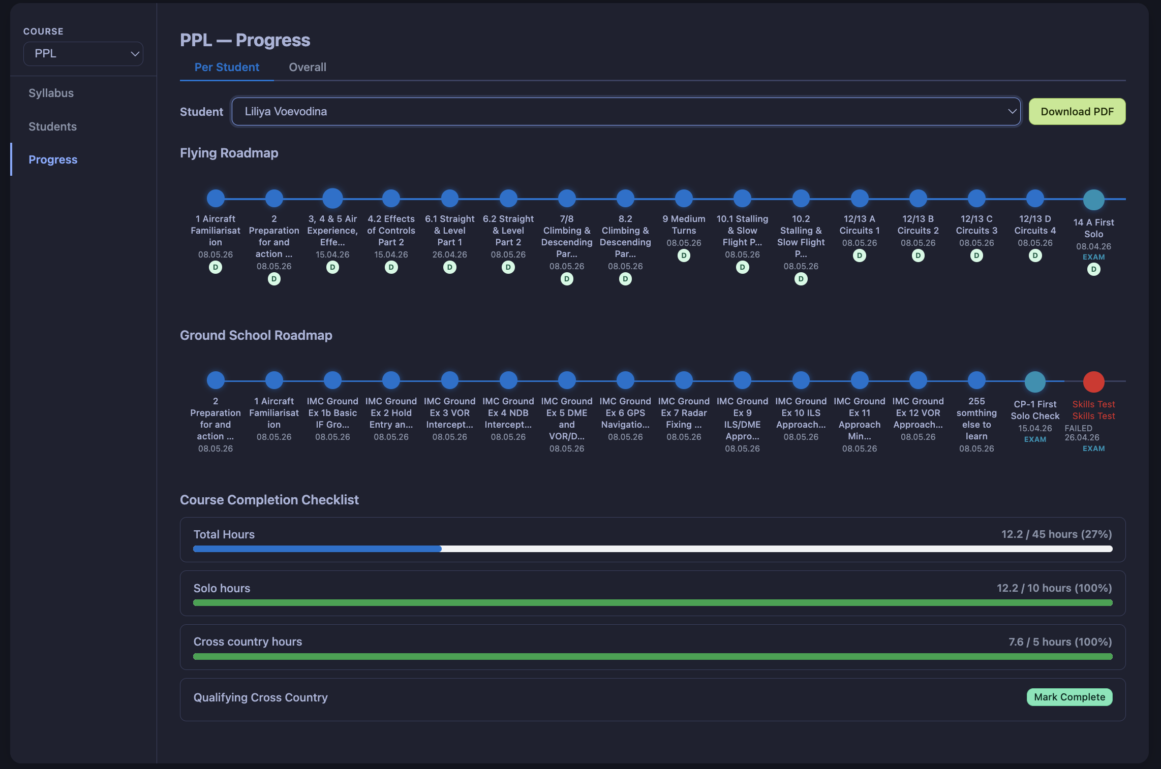 A FLOG Control Panel — dark theme screenshot