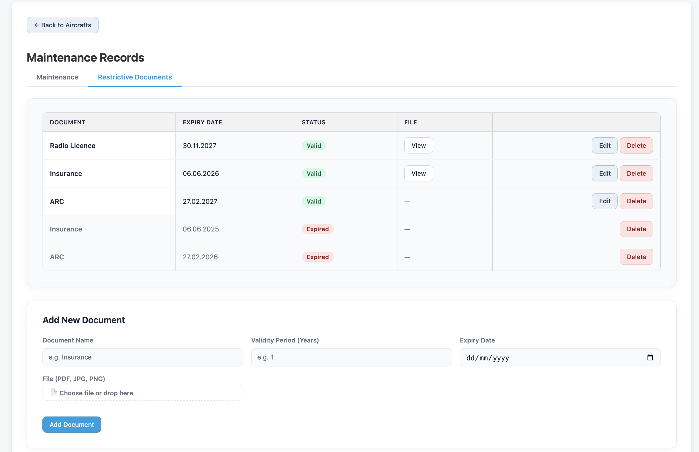 A FLOG Control Panel — light theme screenshot