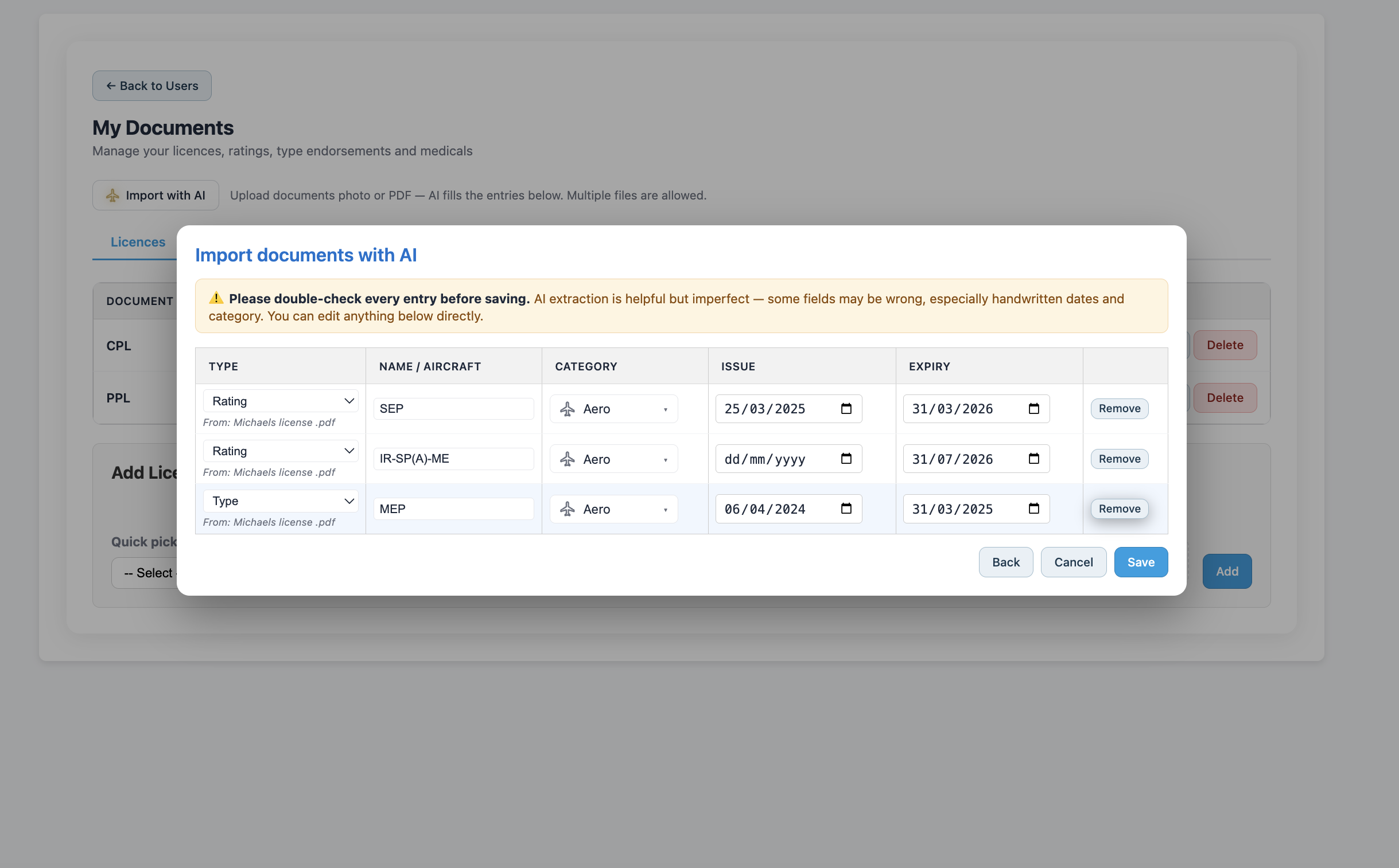 A FLOG Control Panel — light theme screenshot