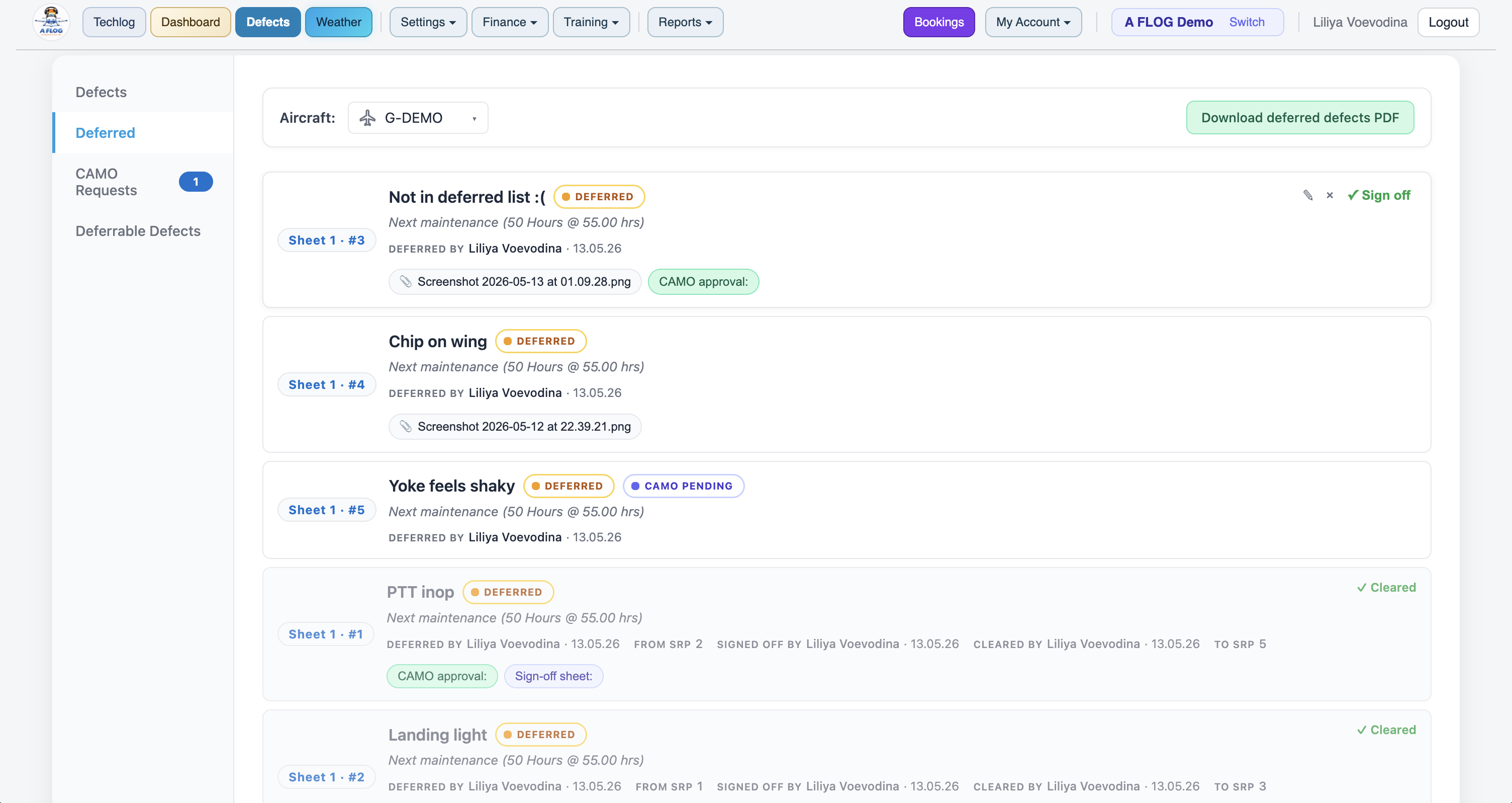A FLOG Control Panel — light theme screenshot