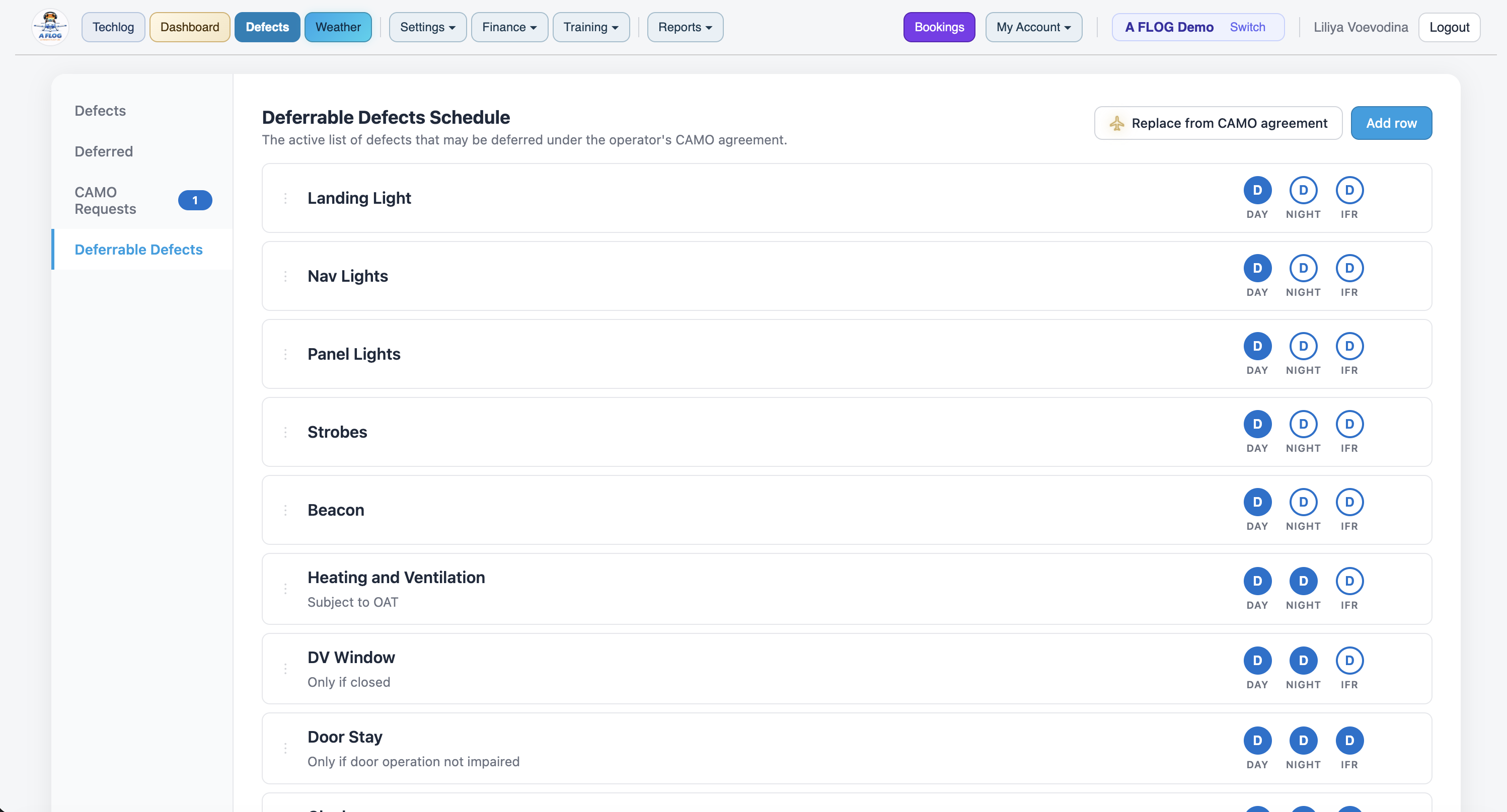 A FLOG Control Panel — light theme screenshot