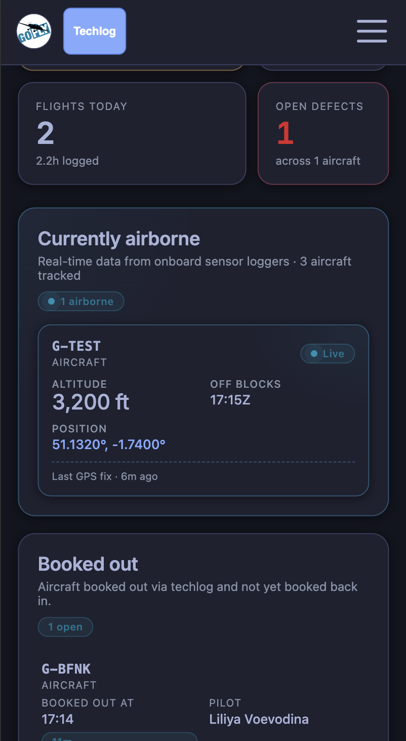 A FLOG Control Panel — mobile screenshot
