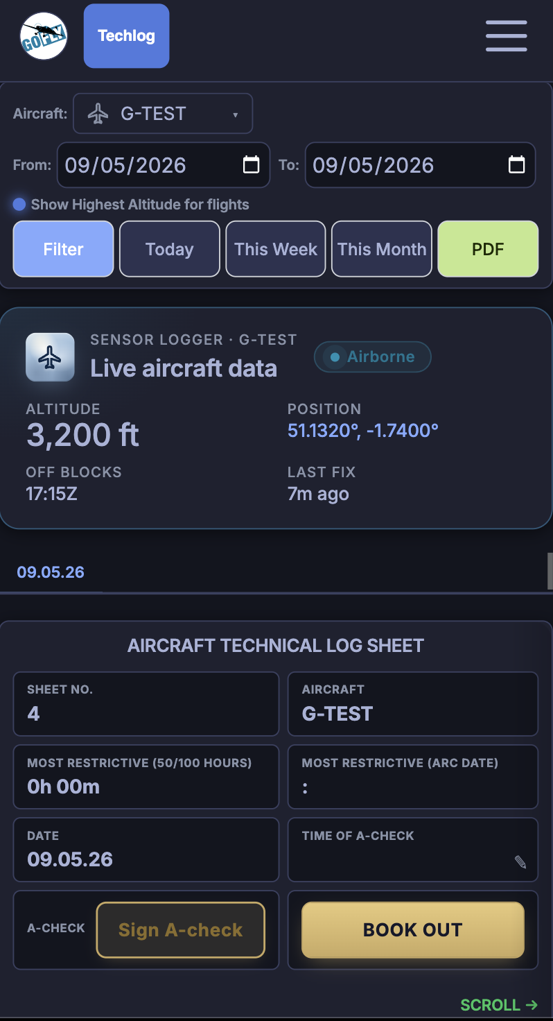 A FLOG Control Panel — mobile screenshot