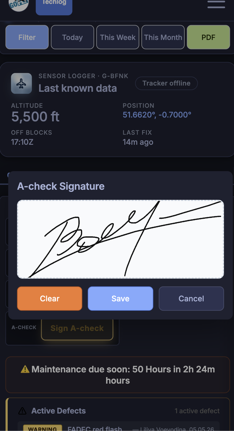A FLOG Control Panel — mobile screenshot