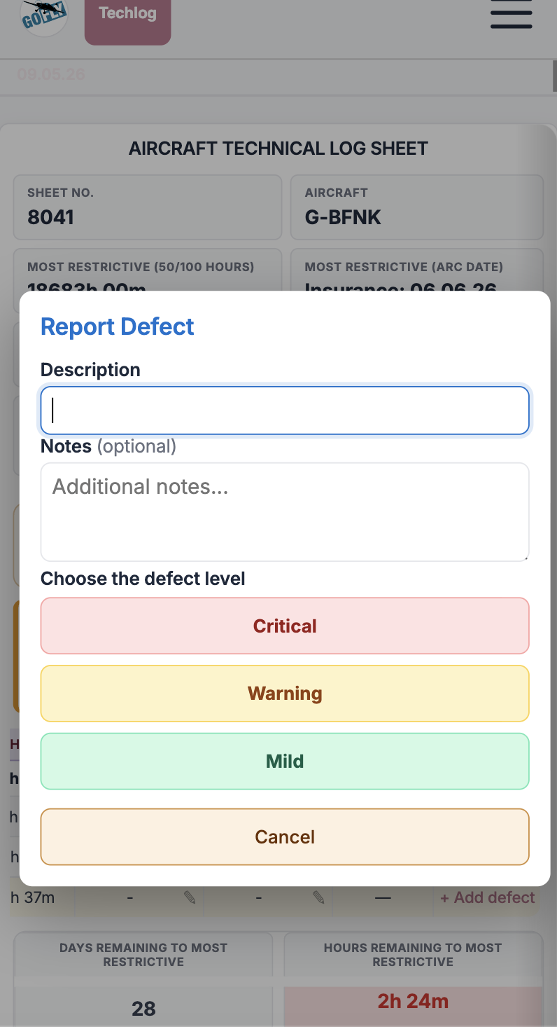 A FLOG Control Panel — mobile screenshot