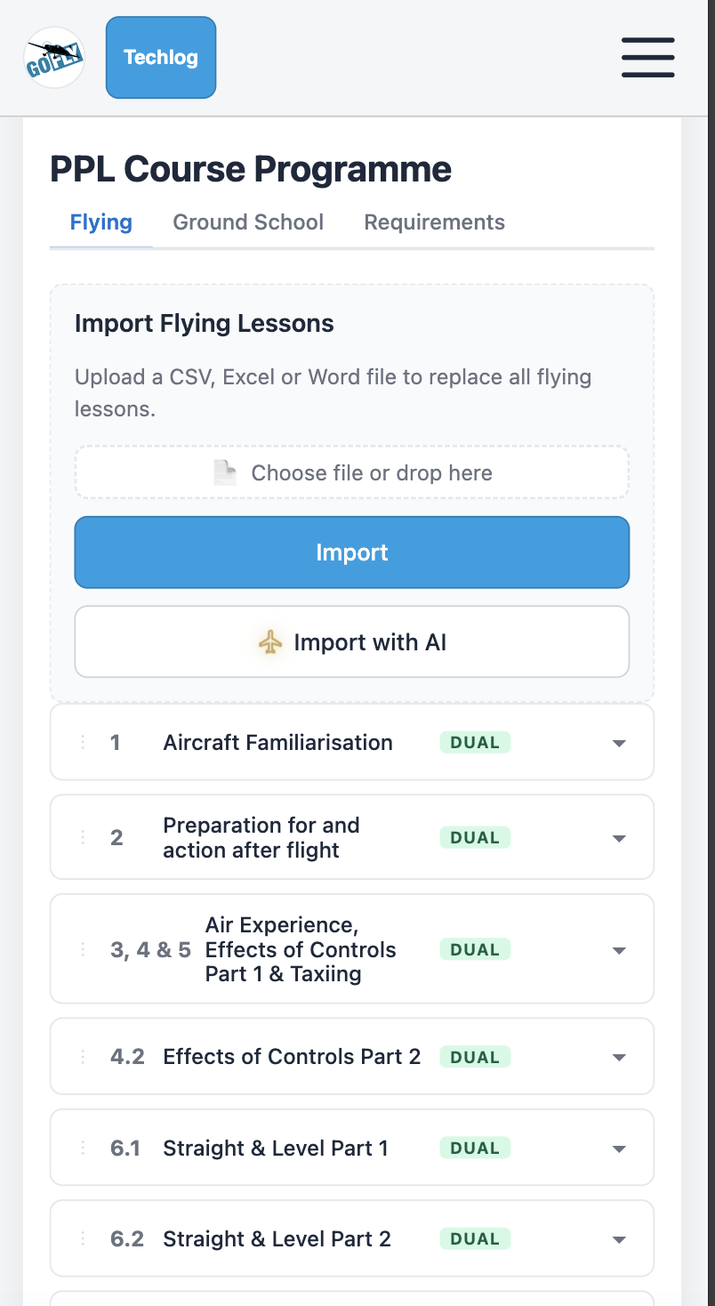 A FLOG Control Panel — mobile screenshot